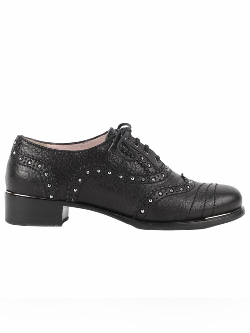 Miu Miu 2010s studded oxford blacker leather shoes size 8
